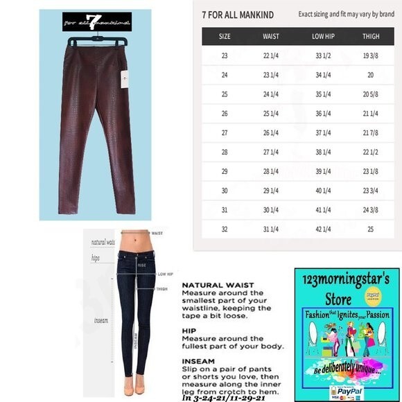 7 FOR ALL MANKIND NEW Crocodile Faux Leather High Rise Legging XS - Picture 11 of 11